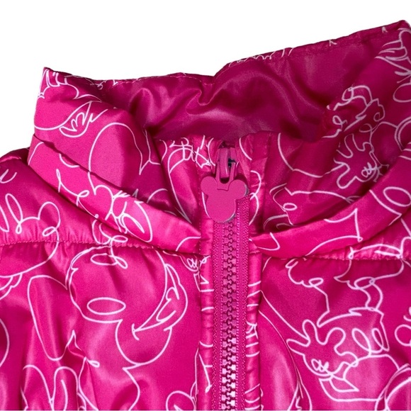 Girls Minnie Mouse Disney Pink Puffer Jacket Size 7/8 - Picture 10 of 13